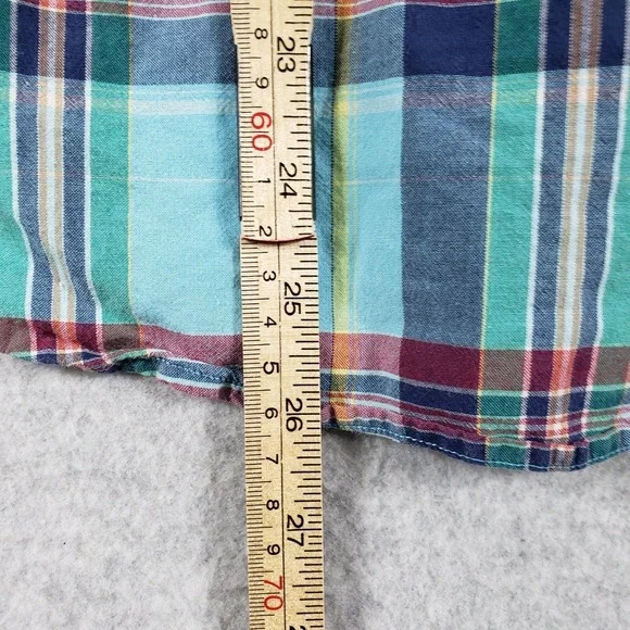 Ralph Lauren Sport Plaid Button Down Shirt Blue‎ Green Women's Size 6 Preppy - Picture 5 of 8
